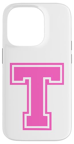 Rosa Buchstabe T Monogramm Initial für Vorname Nachname T Hülle für iPhone 14 Pro von Rosa Alphabet Buchstabe für Frauen und Mädchen