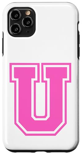 Rosa Buchstabe U Monogramm Initial für Vorname Nachname U Hülle für iPhone 11 Pro Max von Rosa Alphabet Buchstabe für Frauen und Mädchen