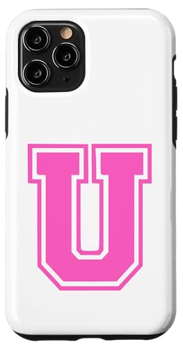 Rosa Buchstabe U Monogramm Initial für Vorname Nachname U Hülle für iPhone 11 Pro von Rosa Alphabet Buchstabe für Frauen und Mädchen