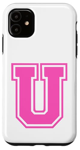 Rosa Buchstabe U Monogramm Initial für Vorname Nachname U Hülle für iPhone 11 von Rosa Alphabet Buchstabe für Frauen und Mädchen