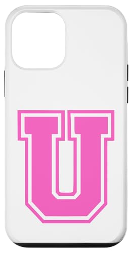 Rosa Buchstabe U Monogramm Initial für Vorname Nachname U Hülle für iPhone 12 mini von Rosa Alphabet Buchstabe für Frauen und Mädchen