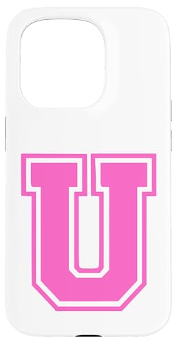 Rosa Buchstabe U Monogramm Initial für Vorname Nachname U Hülle für iPhone 15 Pro von Rosa Alphabet Buchstabe für Frauen und Mädchen