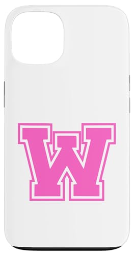 Rosa Buchstabe W Monogramm Anfangsbuchstabe für Vorname Hülle für iPhone 13 von Rosa Alphabet Buchstabe für Frauen und Mädchen