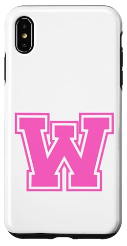 Rosa Buchstabe W Monogramm Anfangsbuchstabe für Vorname Hülle für iPhone XS Max von Rosa Alphabet Buchstabe für Frauen und Mädchen