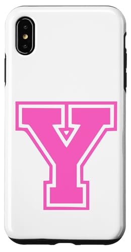 Rosa Buchstabe Y Monogramm Initial für Vorname Nachname Y Hülle für iPhone XS Max von Rosa Alphabet Buchstabe für Frauen und Mädchen