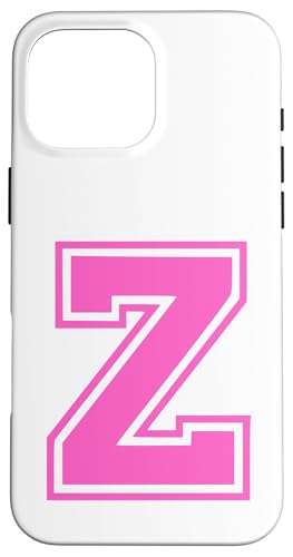 Rosa Buchstabe Z Monogramm Initial für Vorname Nachname Z Hülle für iPhone 16 Pro Max von Rosa Alphabet Buchstabe für Frauen und Mädchen