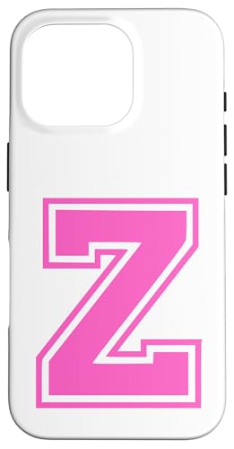 Rosa Buchstabe Z Monogramm Initial für Vorname Nachname Z Hülle für iPhone 16 Pro von Rosa Alphabet Buchstabe für Frauen und Mädchen