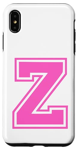 Rosa Buchstabe Z Monogramm Initial für Vorname Nachname Z Hülle für iPhone XS Max von Rosa Alphabet Buchstabe für Frauen und Mädchen