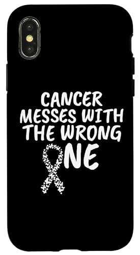 Cancer Messes With The Wrong One Brustkrebs Hülle für iPhone X/XS von Rosa Schleife Brustkrebsmonat Oktober Geschenke