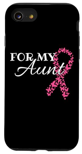 For My Aunt Breast Cancer Rosa Schleife Brustkrebs Hülle für iPhone SE (2020) / 7 / 8 von Rosa Schleife Brustkrebsmonat Oktober Geschenke
