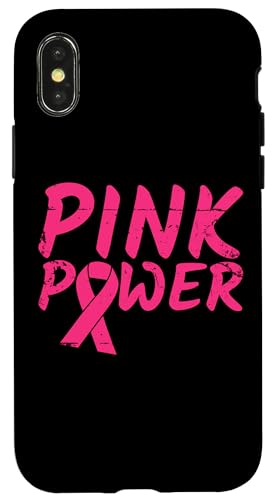 Pink Power Rosa Schleife Brustkrebs Hülle für iPhone X/XS von Rosa Schleife Brustkrebsmonat Oktober Geschenke