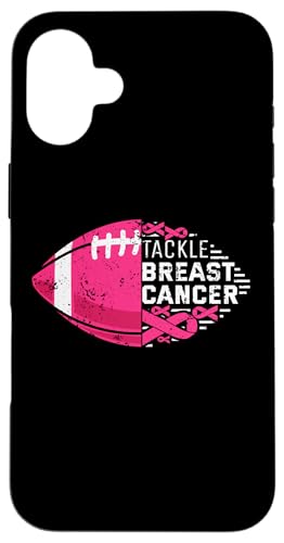 Tackle Breast Cancer Football Rosa Schleife Brustkrebs Hülle für iPhone 16 Plus von Rosa Schleife Brustkrebsmonat Oktober Geschenke