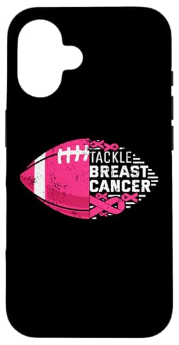 Tackle Breast Cancer Football Rosa Schleife Brustkrebs Hülle für iPhone 16 von Rosa Schleife Brustkrebsmonat Oktober Geschenke