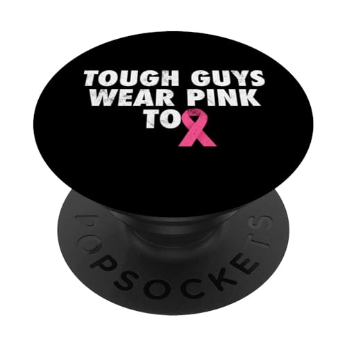 Tough Guys Wear Pink Too Rosa Schleife Brustkrebs PopSockets Klebender PopGrip von Rosa Schleife Brustkrebsmonat Oktober Geschenke