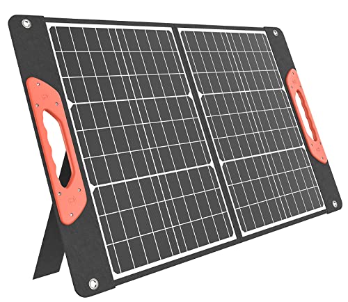 Rosaking 60W Faltbar Solarpanel,Tragbar Solar Ladegerät mit USB C+A +DC,Monokristallin ETFE Solarpanel für Smartphone,Tablets,Outdoor,Camping,Power Station von Rosaking