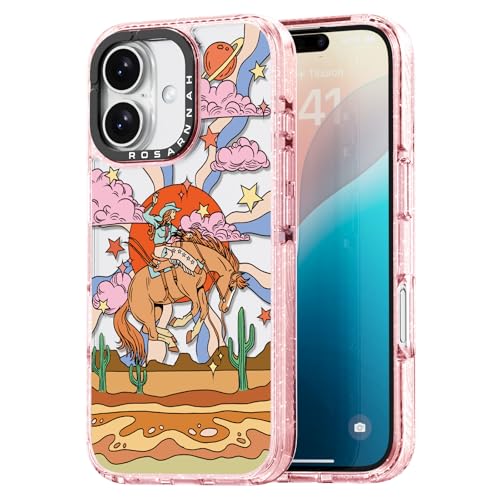 Rosarnnah Kompatibel mit iPhone 16 Hülle – Cowboy Glitzer Rosa Cover Design – niedliche Ästhetik Handyhülle für iPhone 16 6.1" Rosarnnah Kompatibel mit iPhone 16 Hülle – Cowboy Glitzer Rosa Cover Design – niedliche Ästhetik Handyhülle für iPhone 16 6.1" von Rosarnnah
