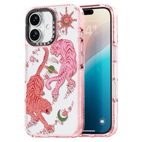 Rosarnnah Kompatibel mit iPhone 16 Hülle – Tiger Glitzer Rosa Cover Design – niedliche Ästhetik Handyhülle für iPhone 16 6.1" Rosarnnah Kompatibel mit iPhone 16 Hülle – Tiger Glitzer Rosa Cover Design – niedliche Ästhetik Handyhülle für iPhone 16 6.1" von Rosarnnah