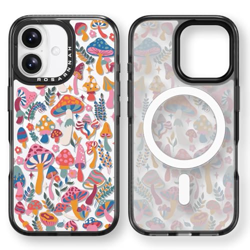 Rosarnnah Kompatibel mit iPhone 16 Hülle für Magsafe – Pilz Dschungel Schwarz Cover Design – niedliche Ästhetik Handyhülle für iPhone 16 6.1" Rosarnnah Kompatibel mit iPhone 16 Hülle für Magsafe – Pilz Dschungel Schwarz Cover Design – niedliche Ästhetik Handyhülle für iPhone 16 6.1" von Rosarnnah