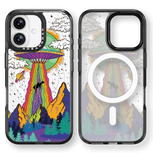 Rosarnnah Kompatibel mit iPhone 16 Hülle für Magsafe – UFO Schwarz Cover Design – niedliche Ästhetik Handyhülle für iPhone 16 6.1" Rosarnnah Kompatibel mit iPhone 16 Hülle für Magsafe – UFO Schwarz Cover Design – niedliche Ästhetik Handyhülle für iPhone 16 6.1" von Rosarnnah