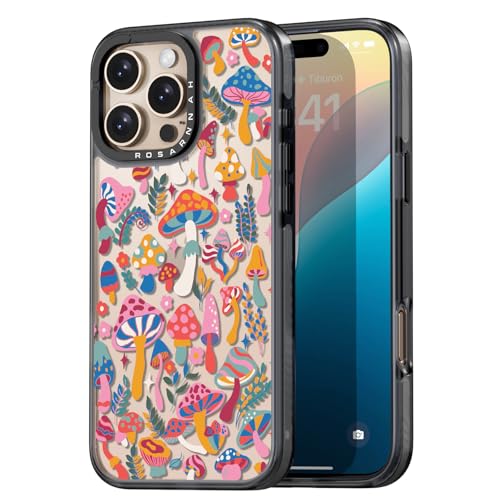 Rosarnnah Kompatibel mit iPhone 16 Pro Hülle – Pilz Dschungel Schwarz Cover Design – niedliche Ästhetik Handyhülle für iPhone 16 Pro 6.3" Rosarnnah Kompatibel mit iPhone 16 Pro Hülle – Pilz Dschungel Schwarz Cover Design – niedliche Ästhetik Handyhülle für iPhone 16 Pro 6.3" von Rosarnnah