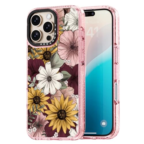 Rosarnnah Kompatibel mit iPhone 16 Pro Hülle – Sonnenblume Glitzer Rosa Cover Design – niedliche Ästhetik Handyhülle für iPhone 16 Pro 6.3" Rosarnnah Kompatibel mit iPhone 16 Pro Hülle – Sonnenblume Glitzer Rosa Cover Design – niedliche Ästhetik Handyhülle für iPhone 16 Pro 6.3" von Rosarnnah