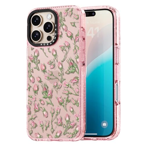 Rosarnnah Kompatibel mit iPhone 16 Pro Max Hülle – Rosenknospe Glitzer Rosa Cover Design – niedliche Ästhetik Handyhülle für iPhone 16 Pro Max 6.9" Rosarnnah Kompatibel mit iPhone 16 Pro Max Hülle – Rosenknospe Glitzer Rosa Cover Design – niedliche Ästhetik Handyhülle für iPhone 16 Pro Max 6.9" von Rosarnnah