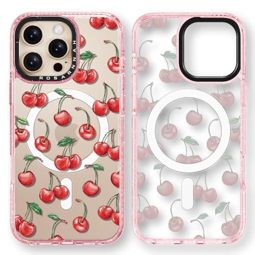 Rosarnnah Kompatibel mit iPhone 16 Pro Max Hülle für Magsafe – Kirsche Glitzer Rosa Cover Design – niedliche Ästhetik Handyhülle für iPhone 16 Pro Max 6.9" Rosarnnah Kompatibel mit iPhone 16 Pro Max Hülle für Magsafe – Kirsche Glitzer Rosa Cover Design – niedliche Ästhetik Handyhülle für iPhone 16 Pro Max 6.9" von Rosarnnah