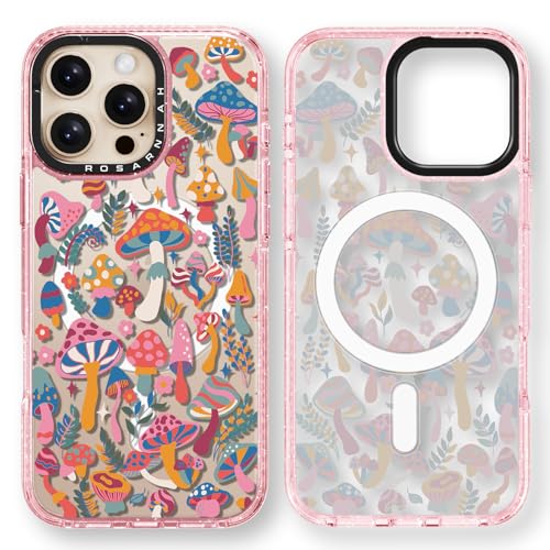 Rosarnnah Kompatibel mit iPhone 16 Pro Max Hülle – Pilz Dschungel Glitzer Rosa Cover Design – niedliche Ästhetik TPU, PC, TPE Handyhülle für iPhone 16 Pro Max 6.9" mit Stoßfest Magsafe Schutz Rosarnnah Kompatibel mit iPhone 16 Pro Max Hülle – Pilz Dschungel Glitzer Rosa Cover Design – niedliche Ästhetik TPU, PC, TPE Handyhülle für iPhone 16 Pro Max 6.9" mit Stoßfest Magsafe Schutz von Rosarnnah