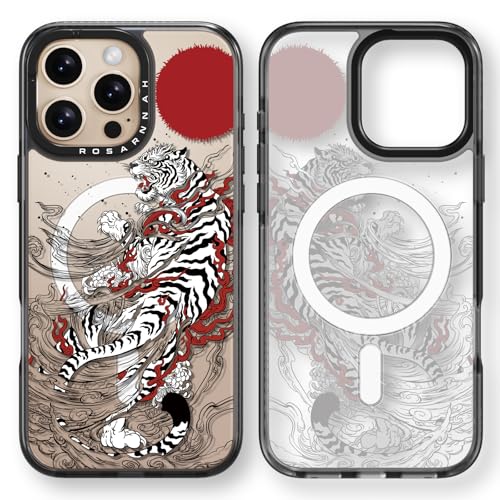 Rosarnnah Kompatibel mit iPhone 16 Pro Max Hülle für Magsafe – Weißer Tiger Schwarz Cover Design – niedliche Ästhetik Handyhülle für iPhone 16 Pro Max 6.9" Rosarnnah Kompatibel mit iPhone 16 Pro Max Hülle für Magsafe – Weißer Tiger Schwarz Cover Design – niedliche Ästhetik Handyhülle für iPhone 16 Pro Max 6.9" von Rosarnnah