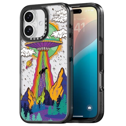 Rosarnnah Kompatibel mit iPhone 16 Hülle – UFO Schwarz Cover Design – niedliche Ästhetik Handyhülle für iPhone 16 6.1" Rosarnnah Kompatibel mit iPhone 16 Hülle – UFO Schwarz Cover Design – niedliche Ästhetik Handyhülle für iPhone 16 6.1" von Rosarnnah