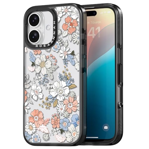 Rosarnnah Kompatibel mit iPhone 16 Hülle – Schöne Blume Schwarz Cover Design – niedliche Ästhetik Handyhülle für iPhone 16 6.1" Rosarnnah Kompatibel mit iPhone 16 Hülle – Schöne Blume Schwarz Cover Design – niedliche Ästhetik Handyhülle für iPhone 16 6.1" von Rosarnnah