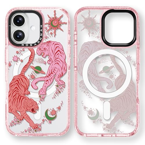 Rosarnnah Kompatibel mit iPhone 16 Hülle für Magsafe – Tiger Glitzer Rosa Cover Design – niedliche Ästhetik Handyhülle für iPhone 16 6.1" Rosarnnah Kompatibel mit iPhone 16 Hülle für Magsafe – Tiger Glitzer Rosa Cover Design – niedliche Ästhetik Handyhülle für iPhone 16 6.1" von Rosarnnah