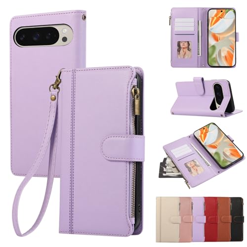 Rosbtib Handyhülle für Google Pixel 9/Google Pixel 9 Pro 6.3" 2024 Lederhülle Reißverschluss Magnetverschluss Brieftasche mit 4 Kartenfächern Standfuntion Retro Ledertasche Pixel 9 Pro Hülle, Lila Rosbtib Handyhülle für Google Pixel 9/Google Pixel 9 Pro 6.3" 2024 Lederhülle Reißverschluss Magnetverschluss Brieftasche mit 4 Kartenfächern Standfuntion Retro Ledertasche Pixel 9 Pro Hülle, Lila von Rosbtib