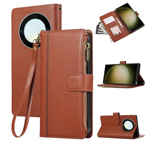 Rosbtib Handyhülle für Honor Magic5 Lite 5G/ Honor X9a/ Honor X40 Lederhülle Reißverschluss Magnetverschluss Brieftasche mit 4 Kartenfächern Retro Ledertasche Honor Magic 5 Lite Hülle, Braun Rosbtib Handyhülle für Honor Magic5 Lite 5G/ Honor X9a/ Honor X40 Lederhülle Reißverschluss Magnetverschluss Brieftasche mit 4 Kartenfächern Retro Ledertasche Honor Magic 5 Lite Hülle, Braun von Rosbtib
