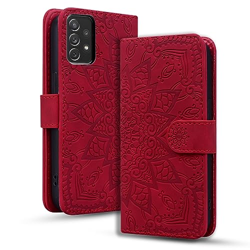 Rosbtib Handyhülle für Samsung Galaxy A33 5G Premium PU Leder Hülle mit Magnetic Closure Standfunktion Flip Cover Mandala Prägung Samsung Galaxy A33 5G - Rot Rosbtib Handyhülle für Samsung Galaxy A33 5G Premium PU Leder Hülle mit Magnetic Closure Standfunktion Flip Cover Mandala Prägung Samsung Galaxy A33 5G - Rot von Rosbtib