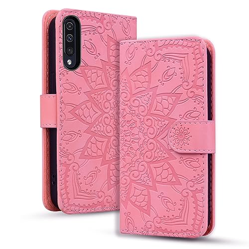 Rosbtib Handyhülle für Samsung Galaxy A50/ A50S/ A30S Premium PU Leder Hülle mit Magnetic Closure Standfunktion Flip Cover Mandala Prägung Samsung Galaxy A50/ A50S/ A30S - Rosa von Rosbtib