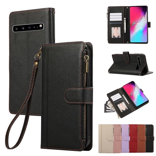 Rosbtib Handyhülle für Samsung Galaxy S10 6.1 Zoll 2019 Lederhülle Reißverschluss Magnetverschluss Brieftasche mit 4 Kartenfächern Standfuntion Retro Ledertasche Galaxy S10 Hülle, Schwarz Rosbtib Handyhülle für Samsung Galaxy S10 6.1 Zoll 2019 Lederhülle Reißverschluss Magnetverschluss Brieftasche mit 4 Kartenfächern Standfuntion Retro Ledertasche Galaxy S10 Hülle, Schwarz von Rosbtib