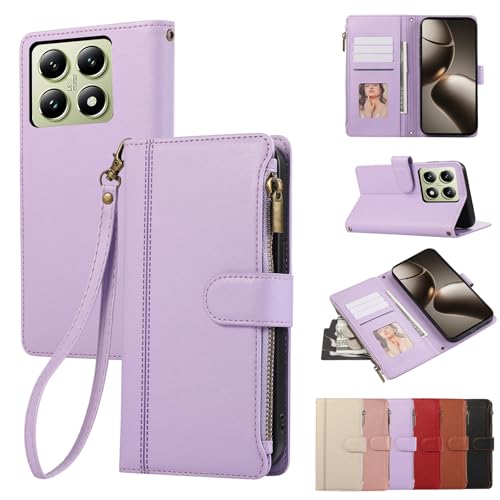 Rosbtib Handyhülle für Xiaomi 14T Pro 6.67" 2024 Lederhülle Reißverschluss Magnetverschluss Brieftasche mit 4 Kartenfächern Standfuntion Retro Ledertasche Xiaomi 14T Pro Hülle, Lila Rosbtib Handyhülle für Xiaomi 14T Pro 6.67" 2024 Lederhülle Reißverschluss Magnetverschluss Brieftasche mit 4 Kartenfächern Standfuntion Retro Ledertasche Xiaomi 14T Pro Hülle, Lila von Rosbtib