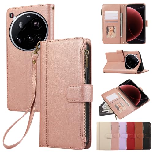 Rosbtib Handyhülle für Xiaomi 15 Ultra 5G 6.73 Zoll 2025 Lederhülle Reißverschluss Magnetverschluss Brieftasche mit 4 Kartenfächern Standfuntion Retro Ledertasche Xiaomi 15 Ultra Hülle, Roségold Rosbtib Handyhülle für Xiaomi 15 Ultra 5G 6.73 Zoll 2025 Lederhülle Reißverschluss Magnetverschluss Brieftasche mit 4 Kartenfächern Standfuntion Retro Ledertasche Xiaomi 15 Ultra Hülle, Roségold von Rosbtib