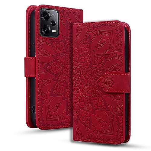 Rosbtib Handyhülle für Xiaomi Redmi Note 12 Pro 5G/ Poco X5 Pro 5G Premium PU Leder Hülle mit Magnetic Closure Standfunktion Flip Cover Mandala Prägung Redmi Note 12 Pro 5G/ Poco X5 Pro 5G - Rot Rosbtib Handyhülle für Xiaomi Redmi Note 12 Pro 5G/ Poco X5 Pro 5G Premium PU Leder Hülle mit Magnetic Closure Standfunktion Flip Cover Mandala Prägung Redmi Note 12 Pro 5G/ Poco X5 Pro 5G - Rot von Rosbtib