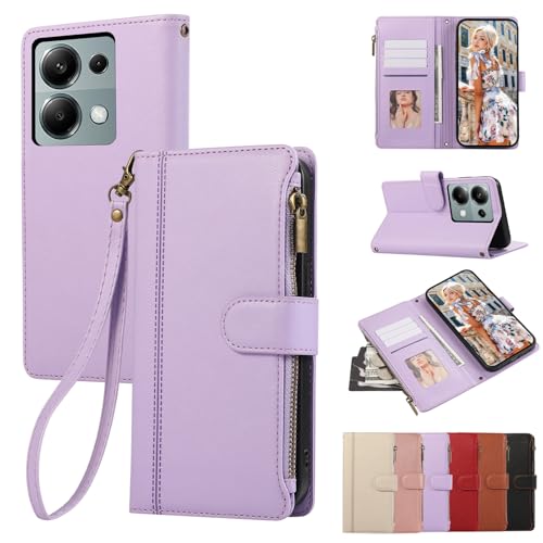 Rosbtib Handyhülle für Xiaomi Redmi Note 13 Pro 5G Lederhülle Reißverschluss Magnetverschluss Brieftasche mit 4 Kartenfächern Standfuntion Retro Ledertasche Redmi Note 13 Pro 5G Hülle, Lila Rosbtib Handyhülle für Xiaomi Redmi Note 13 Pro 5G Lederhülle Reißverschluss Magnetverschluss Brieftasche mit 4 Kartenfächern Standfuntion Retro Ledertasche Redmi Note 13 Pro 5G Hülle, Lila von Rosbtib