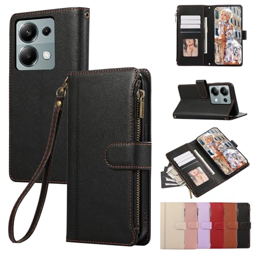 Rosbtib Handyhülle für Xiaomi Redmi Note 13 Pro 5G Lederhülle Reißverschluss Magnetverschluss Brieftasche mit 4 Kartenfächern Standfuntion Retro Ledertasche Redmi Note 13 Pro 5G Hülle, Schwarz Rosbtib Handyhülle für Xiaomi Redmi Note 13 Pro 5G Lederhülle Reißverschluss Magnetverschluss Brieftasche mit 4 Kartenfächern Standfuntion Retro Ledertasche Redmi Note 13 Pro 5G Hülle, Schwarz von Rosbtib