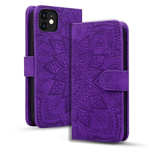 Rosbtib Handyhülle für iPhone 11 6.1" Premium PU Leder Hülle mit Magnetic Closure Standfunktion Flip Cover Mandala Prägung iPhone 11 6.1" - Lila Rosbtib Handyhülle für iPhone 11 6.1" Premium PU Leder Hülle mit Magnetic Closure Standfunktion Flip Cover Mandala Prägung iPhone 11 6.1" - Lila von Rosbtib