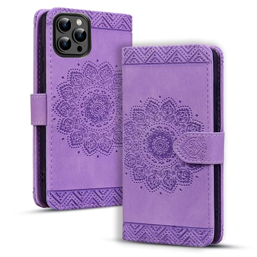 Rosbtib Handyhülle für iPhone 16 Pro Hülle Premium PU - Leder Schutzhülle mit Kartenfach Magnetverschluss Ständer Funktion Mandala Prägung Cover iPhone 16 Pro 6.3" 2024 - Lila Rosbtib Handyhülle für iPhone 16 Pro Hülle Premium PU - Leder Schutzhülle mit Kartenfach Magnetverschluss Ständer Funktion Mandala Prägung Cover iPhone 16 Pro 6.3" 2024 - Lila von Rosbtib