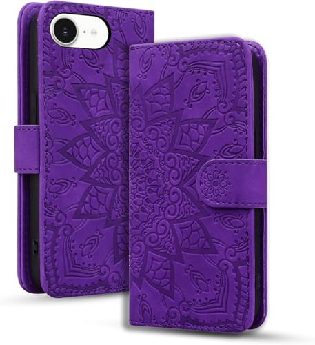Rosbtib Handyhülle für iPhone 16e 5G 6.1 Zoll 2025 Premium PU Leder Hülle mit Magnetic Closure Standfunktion Flip Cover Mandala Prägung iPhone 16e - Lila Rosbtib Handyhülle für iPhone 16e 5G 6.1 Zoll 2025 Premium PU Leder Hülle mit Magnetic Closure Standfunktion Flip Cover Mandala Prägung iPhone 16e - Lila von Rosbtib