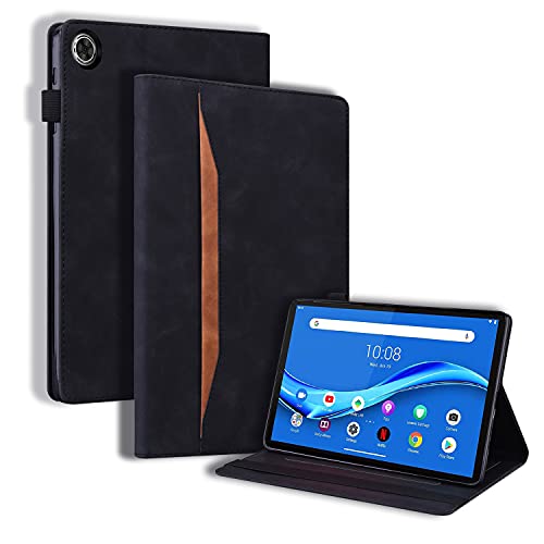 Rosbtib Hülle Kompatibel mit Lenovo Tab M10 FHD Plus 10,3 Zoll 2020 Leder Geschäftshülle Smart Schutzhülle Stifthalter Stand Wallet Cover mit Kartensteckplatz für TB-X606F,TB-X606X Tablet, Schwarz von Rosbtib