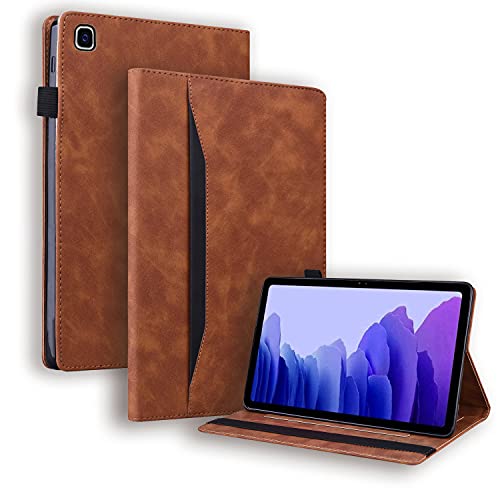 Rosbtib Hülle Kompatibel mit Samsung Galaxy Tab A7 10.4 2022 2020 Leder Geschäftshülle Smart Schutzhülle Stifthalter Stand Wallet Cover mit Kartensteckplatz T500/T505/T509 Tablet, Braun von Rosbtib