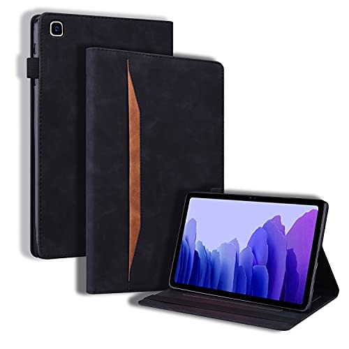 Rosbtib Hülle Kompatibel mit Samsung Galaxy Tab A7 10.4 2022 2020 Leder Geschäftshülle Smart Schutzhülle Stifthalter Stand Wallet Cover mit Kartensteckplatz T500/T505/T509 Tablet, Schwarz von Rosbtib