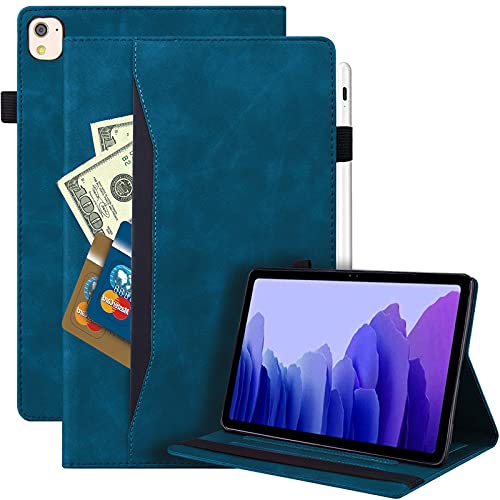 Rosbtib Hülle Kompatibel mit iPad 9./8./7. Generation 2021/2020/2019,iPad 10.2 Hülle,Leder Geschäftshülle Smart Schutzhülle Stifthalter Stand Wallet Cover mit Kartensteckplatz, Blau von Rosbtib