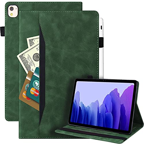 Rosbtib Hülle Kompatibel mit iPad 9./8./7. Generation 2021/2020/2019,iPad 10.2 Hülle,Leder Geschäftshülle Smart Schutzhülle Stifthalter Stand Wallet Cover mit Kartensteckplatz, Grün von Rosbtib